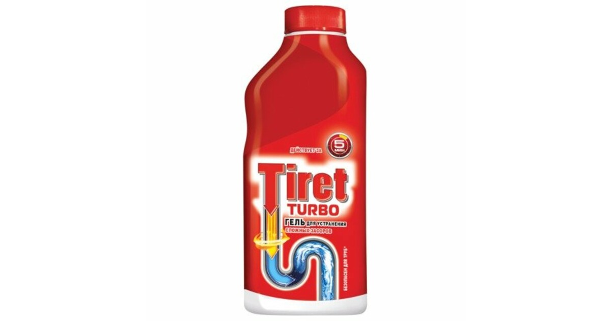 Гель для устранения засоров 500мл Tiret Turbo