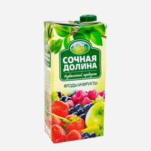 Нектар Сочная долина из смеси ягод и фруктов 0,95л