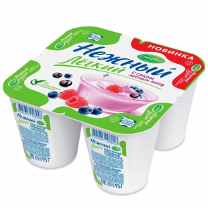 Йогурт Нежный легкий с соком лесные ягоды 0,1% 95г
