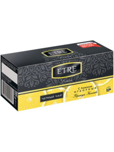 Чай ETRE черный  цейлонский с ароматом лимона 25 пак.