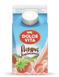 Йогурт с клубничным сиропом "Дольче вита" 2,5% 450 г