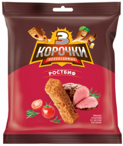 Сухарики Три корочки ржаные ростбиф 40г