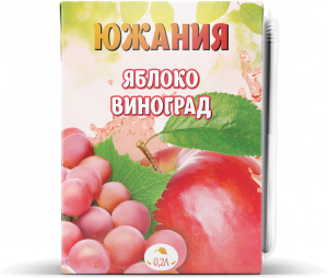 Сок осветленный яблочно-виноградный Южания 0,25л