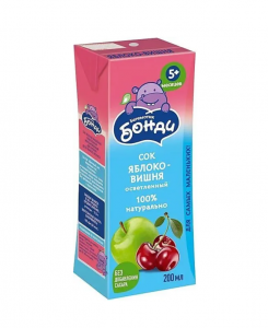 Сок Бонди яблоко-вишня 0,2л