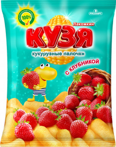 Кукурузные палочки Кузя с клубникой 100г 