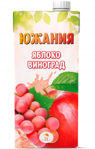 Сок осветленный яблочно-виноградный Южания 1л