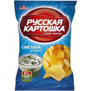 Чипсы Русская картошка картофельные со вкусом сметана и укроп 80 гр.