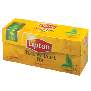 Чай черный Lipton Yellow Label с ярлычками 25 пак.