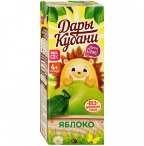 Сок Дары Кубани яблоко 0,2л