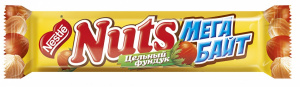 Батончик шоколадный Nuts молочный мега байт с фундуком 66 г