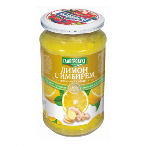 Лимон с имбирем протертый с сахаром Главпродукт 550г