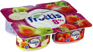 Йогурт Фруттис яблоко,груша, клубника 8% 115г